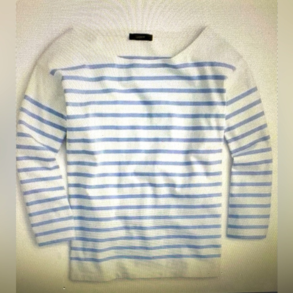 J.Crew light blue stripe drop shoulder boat shirt, size XL, NWT
